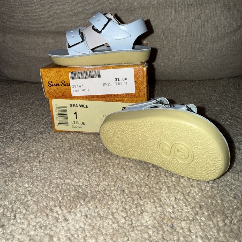 Sun San Sea Wee Sandals Light Blue Size 1 Brand New Never Worn